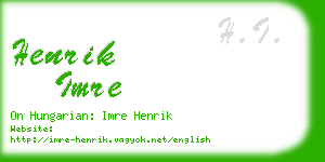 henrik imre business card